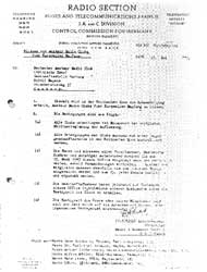 Genehmigung der Alliierten zur Gründung eines Funk-Vereines (1947)