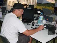 DK7MS beim Funkbetrieb auf dem Chaos Communication Camp, 2003